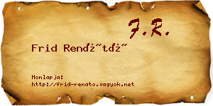 Frid Renátó névjegykártya