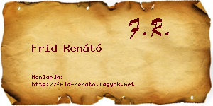Frid Renátó névjegykártya